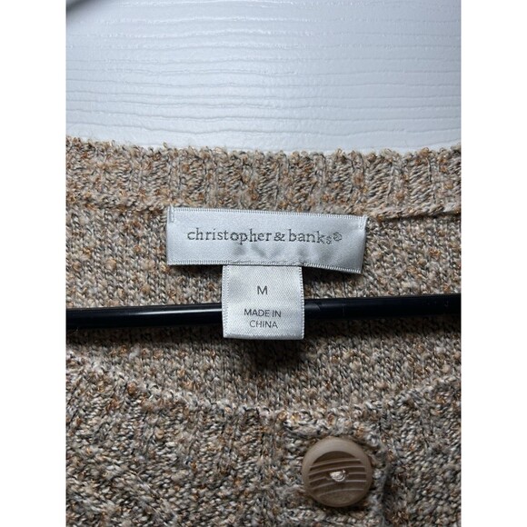 Christopher & Banks Women’s 3/4 Sleeve 3 Button Sweater Light Brown Size Medium - Picture 2 of 7